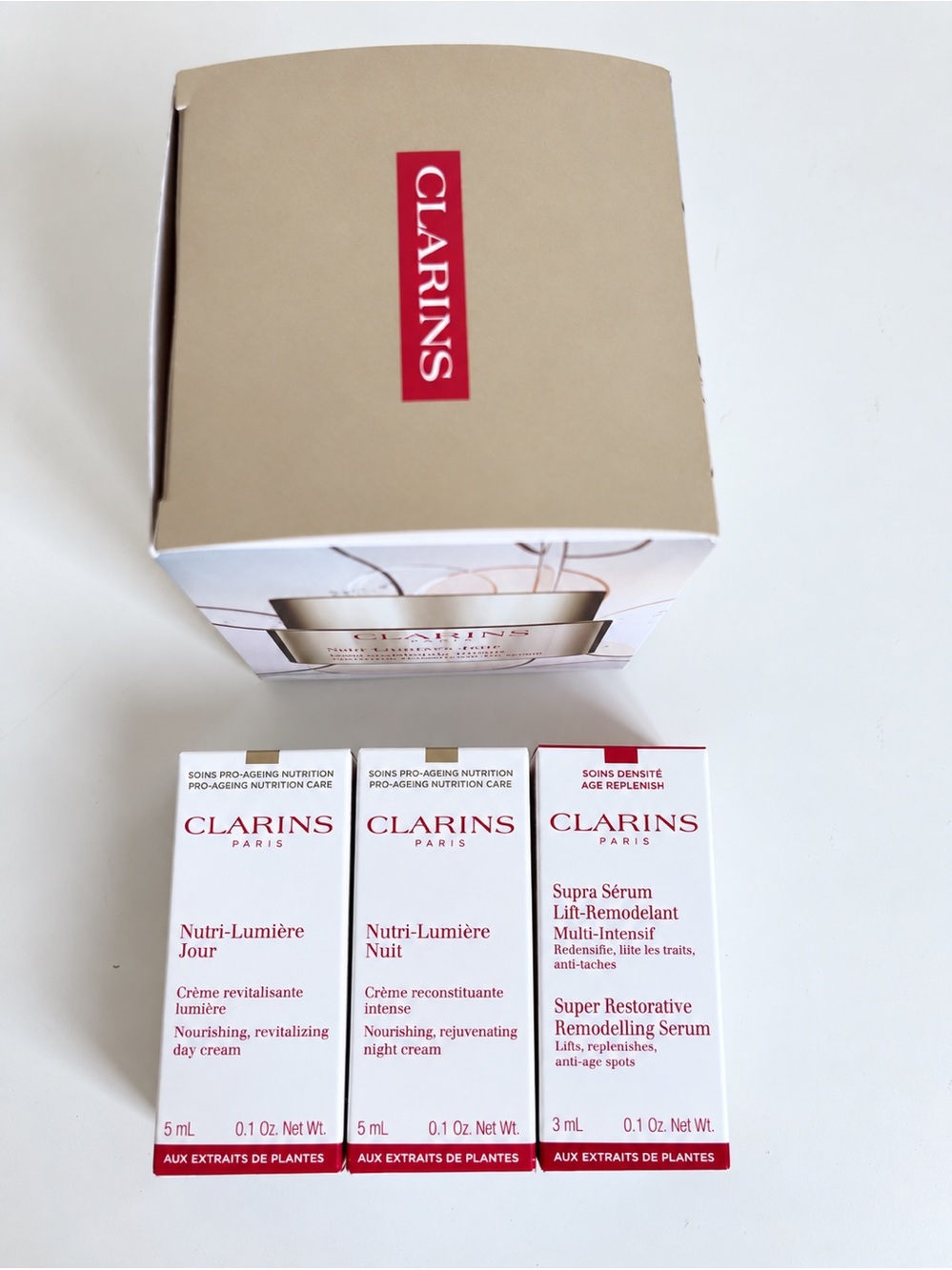 Clarins Nutri-Lumière Skincare Set of 3 – Day, Night Cream & Serum